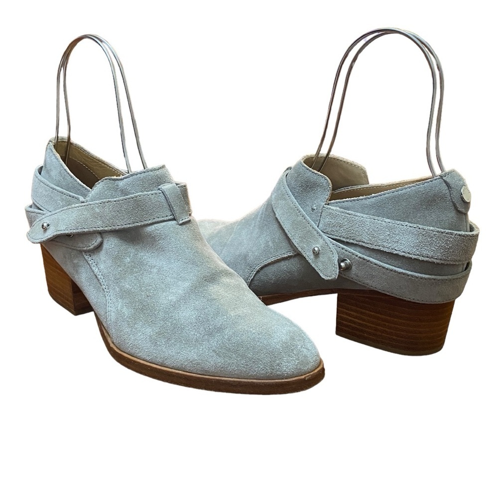 Rag & Bone Sz 37.5 Gray Wrap Around Harley Boots Booties
